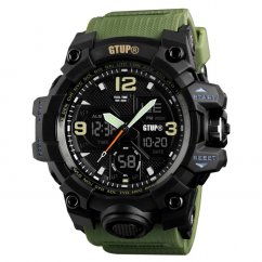 panske digitalni sportovni hodinky gtup 1050 army green