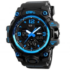 panske sportovni hodinky s dualnim casemgtup 1050 modre g schock
